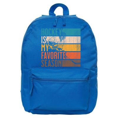 Distressed Vintage Hockey Is My Favorite Season Funny Gift 16 in Basic Backpack