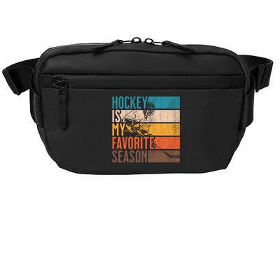 Distressed Vintage Hockey Is My Favorite Season Funny Gift Crossbody Pack