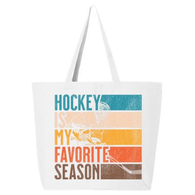 Distressed Vintage Hockey Is My Favorite Season Funny Gift 25L Jumbo Tote