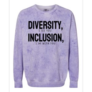 Diversity Vs Inclusion Colorblast Crewneck Sweatshirt