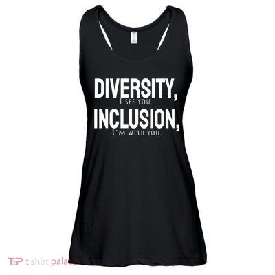 Diversity Vs Inclusion Ladies Essential Flowy Tank