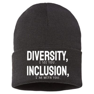 Diversity Vs Inclusion Sustainable Knit Beanie