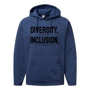 Diversity Vs Inclusion Performance Fleece Hoodie