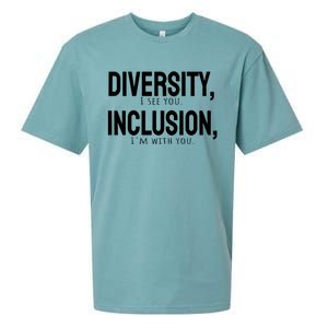 Diversity Vs Inclusion Sueded Cloud Jersey T-Shirt