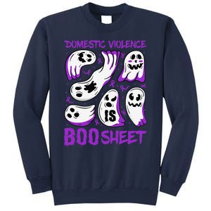 Domestic Violence Is Boo Sheet Ghost Purple Ribbon Halloween Sweatshirt