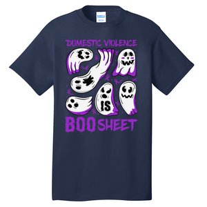 Domestic Violence Is Boo Sheet Ghost Purple Ribbon Halloween Tall T-Shirt