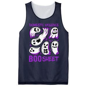 Domestic Violence Is Boo Sheet Ghost Purple Ribbon Halloween Mesh Reversible Basketball Jersey Tank