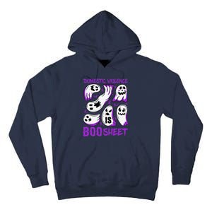 Domestic Violence Is Boo Sheet Ghost Purple Ribbon Halloween Tall Hoodie