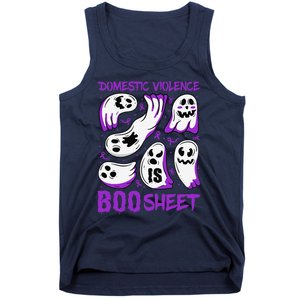 Domestic Violence Is Boo Sheet Ghost Purple Ribbon Halloween Tank Top