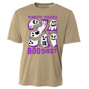 Domestic Violence Is Boo Sheet Ghost Purple Ribbon Halloween Cooling Performance Crew T-Shirt