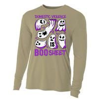 Domestic Violence Is Boo Sheet Ghost Purple Ribbon Halloween Cooling Performance Long Sleeve Crew