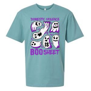 Domestic Violence Is Boo Sheet Ghost Purple Ribbon Halloween Sueded Cloud Jersey T-Shirt