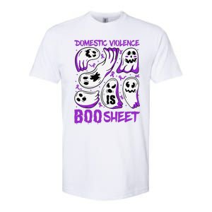 Domestic Violence Is Boo Sheet Ghost Purple Ribbon Halloween Softstyle CVC T-Shirt