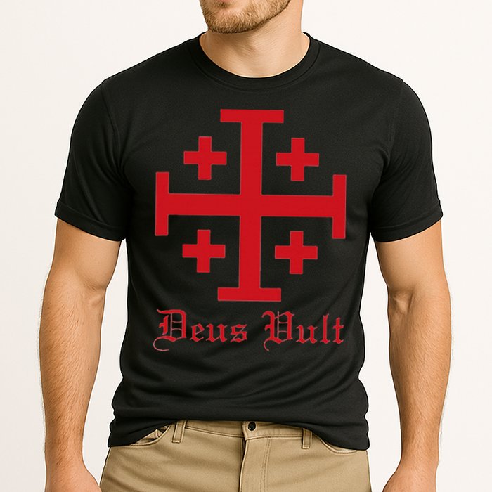 Deus Vult Jerusalem Cross Order Of The Holy Sepulchre Knight Performance Shirt