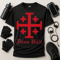 Deus Vult Jerusalem Cross Order Of The Holy Sepulchre Knight Performance Shirt