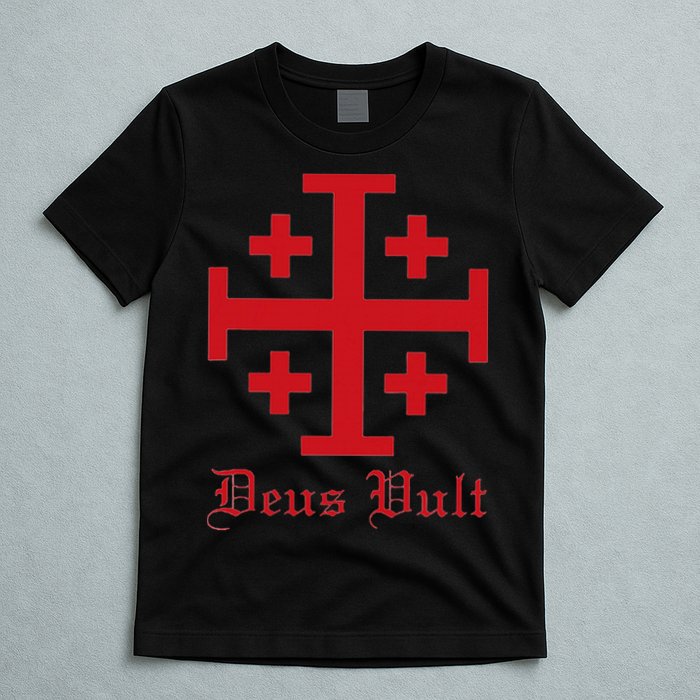 Deus Vult Jerusalem Cross Order Of The Holy Sepulchre Knight T-Shirt