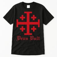 Deus Vult Jerusalem Cross Order Of The Holy Sepulchre Knight Tall T-Shirt