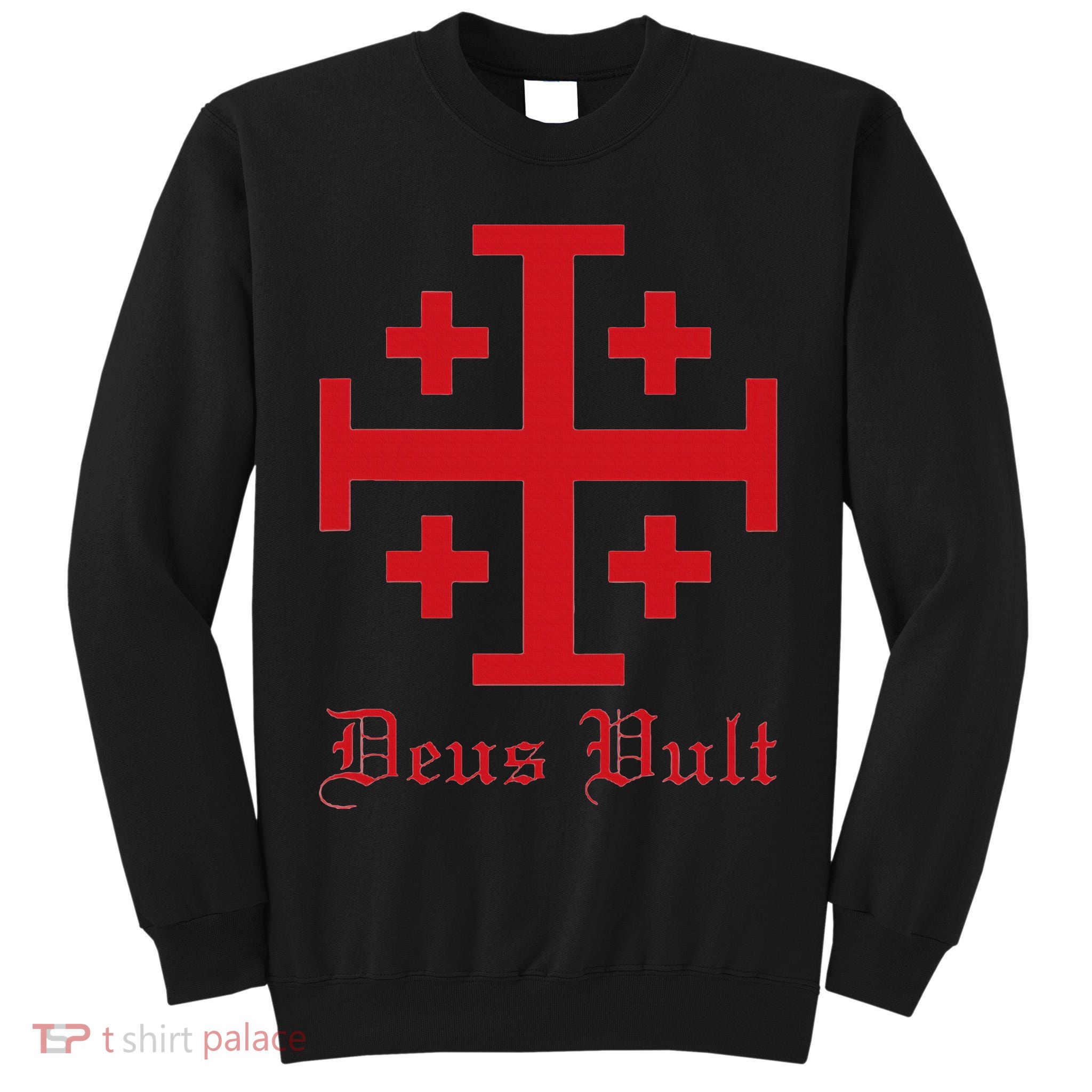 Deus Vult Jerusalem Cross Order Of The Holy Sepulchre Knight Tall Sweatshirt