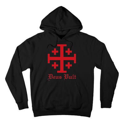 Deus Vult Jerusalem Cross Order Of The Holy Sepulchre Knight Tall Hoodie