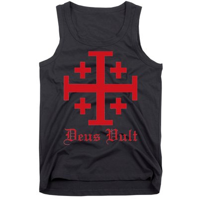 Deus Vult Jerusalem Cross Order Of The Holy Sepulchre Knight Tank Top