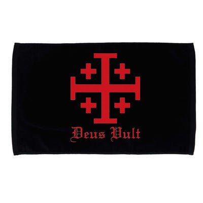 Deus Vult Jerusalem Cross Order Of The Holy Sepulchre Knight Microfiber Hand Towel