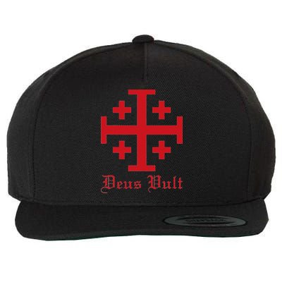 Deus Vult Jerusalem Cross Order Of The Holy Sepulchre Knight Wool Snapback Cap