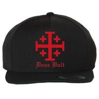 Deus Vult Jerusalem Cross Order Of The Holy Sepulchre Knight Wool Snapback Cap