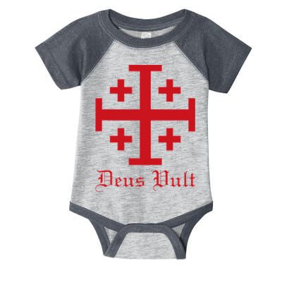 Deus Vult Jerusalem Cross Order Of The Holy Sepulchre Knight Infant Baby Jersey Bodysuit
