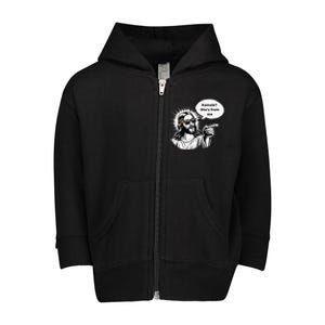 Divine Vote Jesus & Kamala Toddler Zip Fleece Hoodie