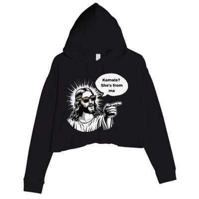 Divine Vote Jesus & Kamala Crop Fleece Hoodie