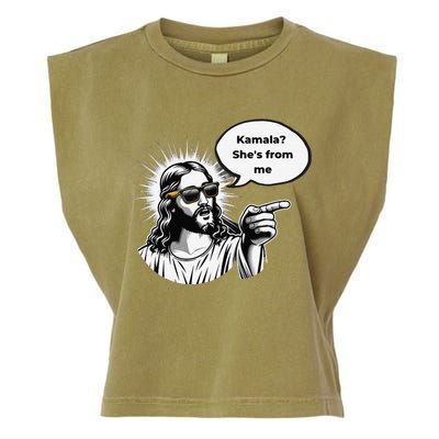 Divine Vote Jesus & Kamala Garment-Dyed Women's Muscle Tee