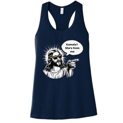 Divine Vote Jesus & Kamala Women's Racerback Tank