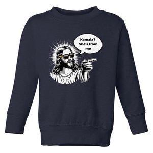 Divine Vote Jesus & Kamala Toddler Sweatshirt