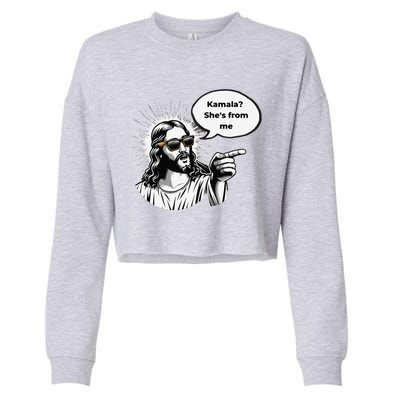 Divine Vote Jesus & Kamala Cropped Pullover Crew