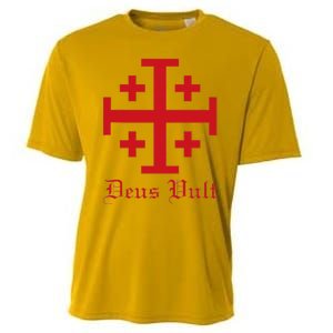 Deus Vult Jerusalem Cross Order Of The Holy Sepulchre Knight Cooling Performance Crew T-Shirt