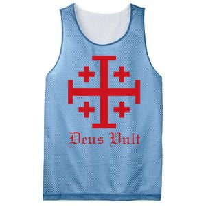 Deus Vult Jerusalem Cross Order Of The Holy Sepulchre Knight Mesh Reversible Basketball Jersey Tank