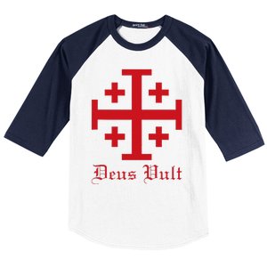 Deus Vult Jerusalem Cross Order Of The Holy Sepulchre Knight Baseball Sleeve Shirt