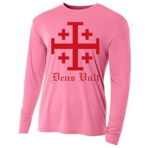 Deus Vult Jerusalem Cross Order Of The Holy Sepulchre Knight Cooling Performance Long Sleeve Crew