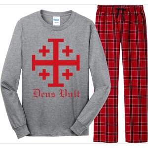 Deus Vult Jerusalem Cross Order Of The Holy Sepulchre Knight Long Sleeve Pajama Set