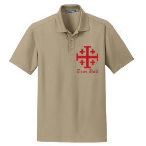 Deus Vult Jerusalem Cross Order Of The Holy Sepulchre Knight Dry Zone Grid Polo