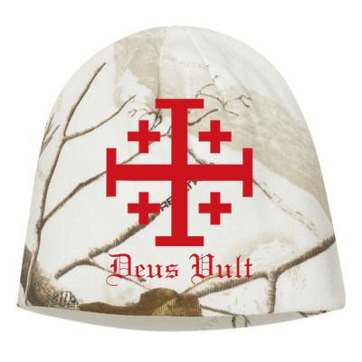 Deus Vult Jerusalem Cross Order Of The Holy Sepulchre Knight Kati - Camo Knit Beanie