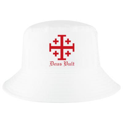 Deus Vult Jerusalem Cross Order Of The Holy Sepulchre Knight Cool Comfort Performance Bucket Hat