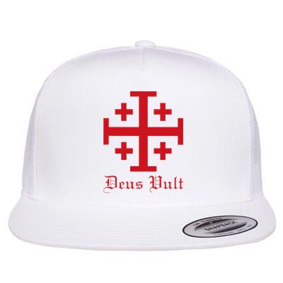 Deus Vult Jerusalem Cross Order Of The Holy Sepulchre Knight Flat Bill Trucker Hat