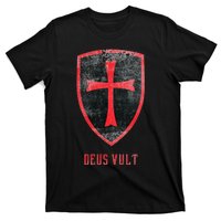 Deus Vult Knight Templar Cross Templar Vintage Medieval T-Shirt