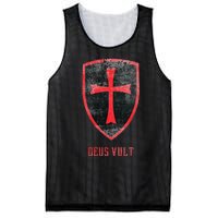 Deus Vult Knight Templar Cross Templar Vintage Medieval Mesh Reversible Basketball Jersey Tank