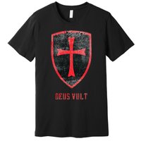 Deus Vult Knight Templar Cross Templar Vintage Medieval Premium T-Shirt