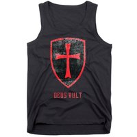 Deus Vult Knight Templar Cross Templar Vintage Medieval Tank Top