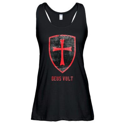 Deus Vult Knight Templar Cross Templar Vintage Medieval Ladies Essential Flowy Tank