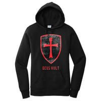 Deus Vult Knight Templar Cross Templar Vintage Medieval Women's Pullover Hoodie