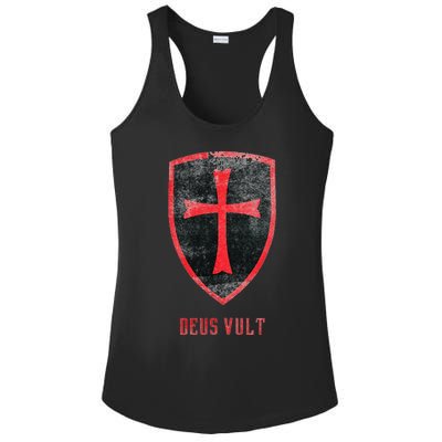 Deus Vult Knight Templar Cross Templar Vintage Medieval Ladies PosiCharge Competitor Racerback Tank